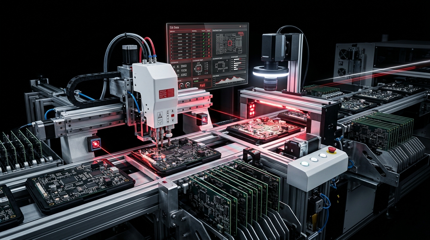 Alpha production electronics assembly and quality inspection visualization